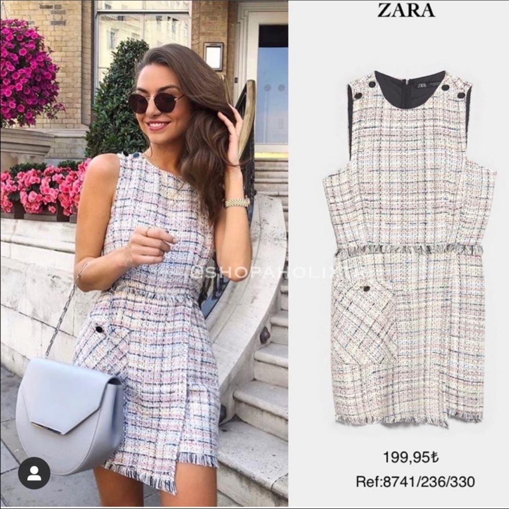 Zara Tweed Jumpsuit/Romper w buttons& pockets Small